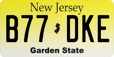 NJ license plate B77DKE
