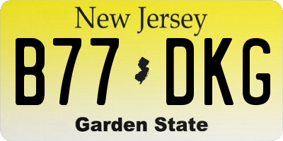 NJ license plate B77DKG