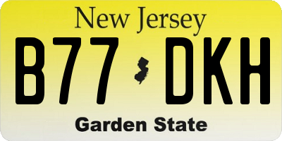 NJ license plate B77DKH