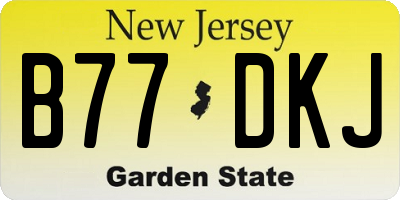 NJ license plate B77DKJ