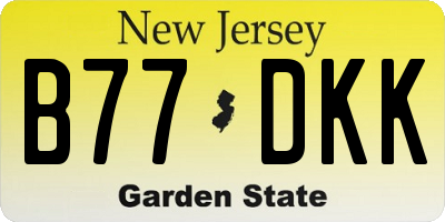 NJ license plate B77DKK