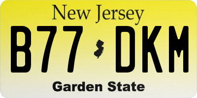 NJ license plate B77DKM