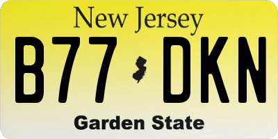 NJ license plate B77DKN