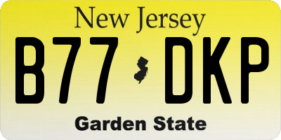 NJ license plate B77DKP