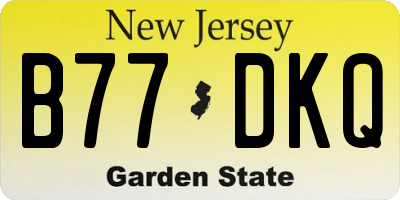 NJ license plate B77DKQ