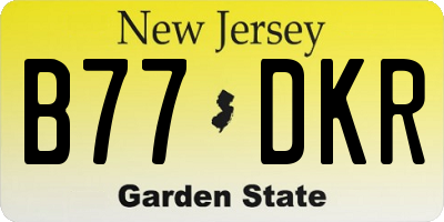 NJ license plate B77DKR