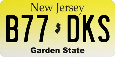 NJ license plate B77DKS