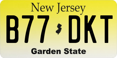 NJ license plate B77DKT