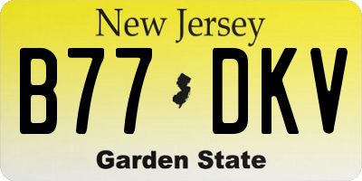 NJ license plate B77DKV