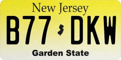NJ license plate B77DKW