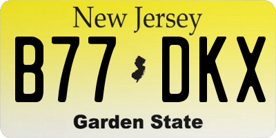 NJ license plate B77DKX