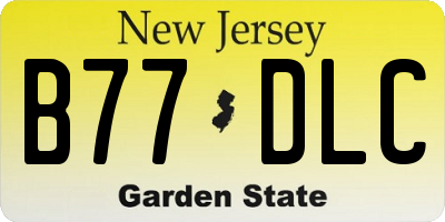 NJ license plate B77DLC