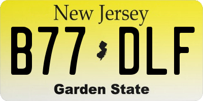 NJ license plate B77DLF