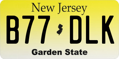 NJ license plate B77DLK