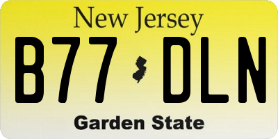 NJ license plate B77DLN