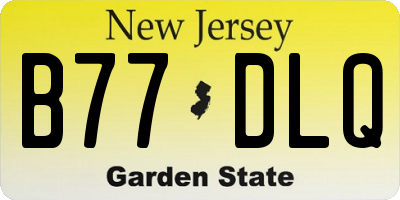 NJ license plate B77DLQ