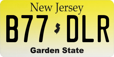 NJ license plate B77DLR