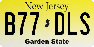 NJ license plate B77DLS