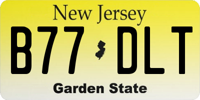 NJ license plate B77DLT