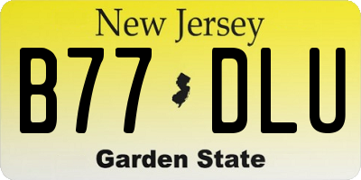 NJ license plate B77DLU