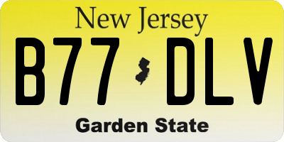 NJ license plate B77DLV