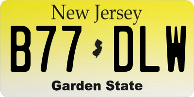 NJ license plate B77DLW