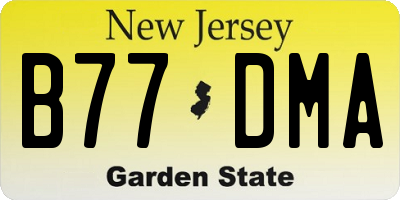 NJ license plate B77DMA