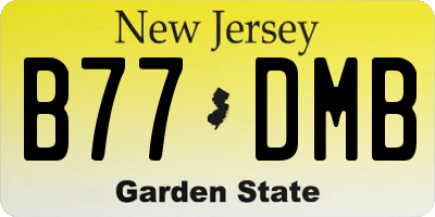 NJ license plate B77DMB