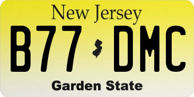 NJ license plate B77DMC