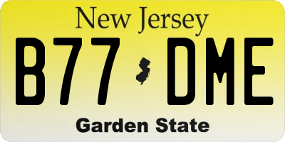 NJ license plate B77DME