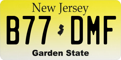 NJ license plate B77DMF
