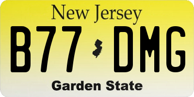 NJ license plate B77DMG