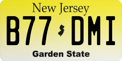 NJ license plate B77DMI