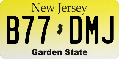 NJ license plate B77DMJ