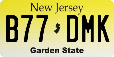 NJ license plate B77DMK