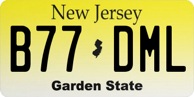 NJ license plate B77DML