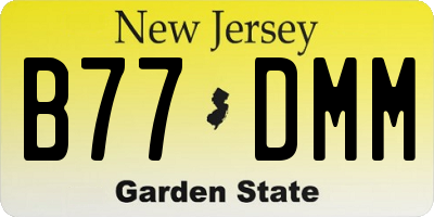 NJ license plate B77DMM