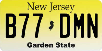 NJ license plate B77DMN