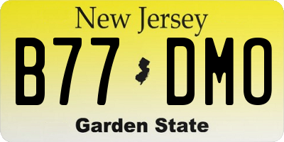 NJ license plate B77DMO