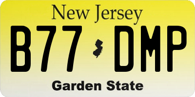 NJ license plate B77DMP