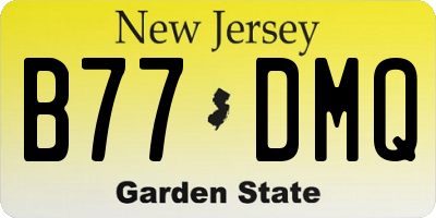 NJ license plate B77DMQ