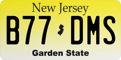 NJ license plate B77DMS