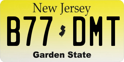 NJ license plate B77DMT