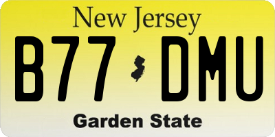 NJ license plate B77DMU