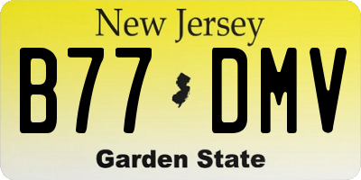 NJ license plate B77DMV