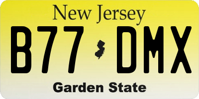 NJ license plate B77DMX