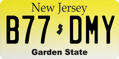 NJ license plate B77DMY