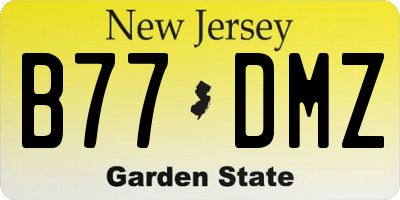 NJ license plate B77DMZ