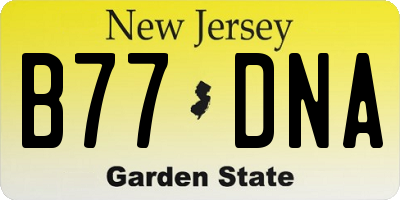 NJ license plate B77DNA