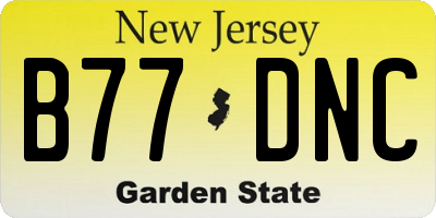 NJ license plate B77DNC